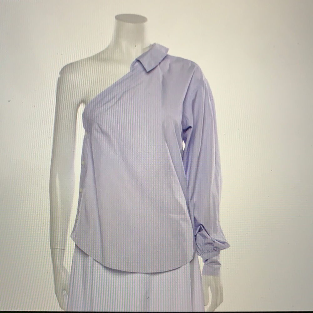 Jonathan Simkhai One Shoulder Button Up Blouse